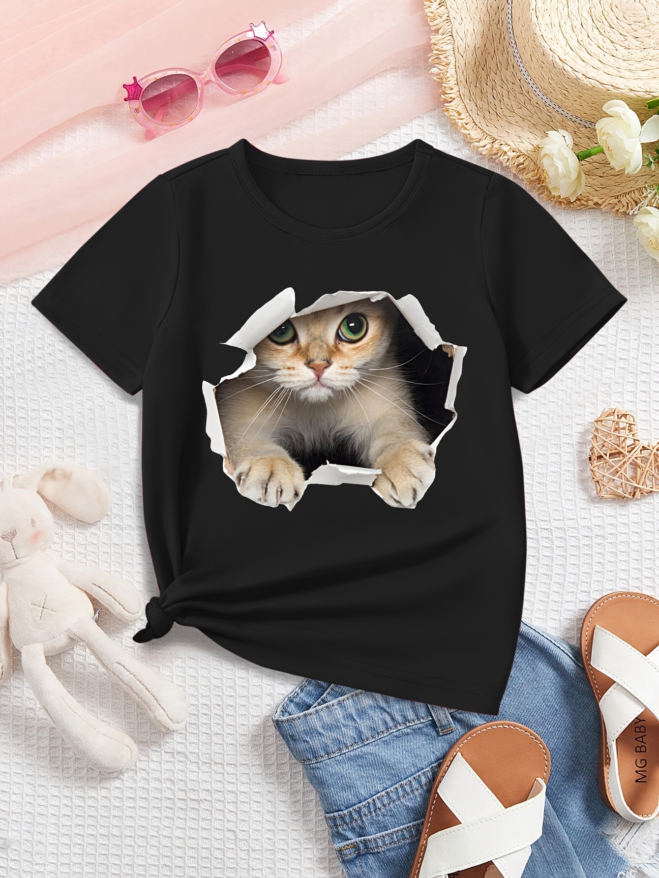 【GRAVER】CAT GIRL 半袖T 3COLOR Amazon.com: Kids Girls Cartoon Cat Print T-Shirt Toddler