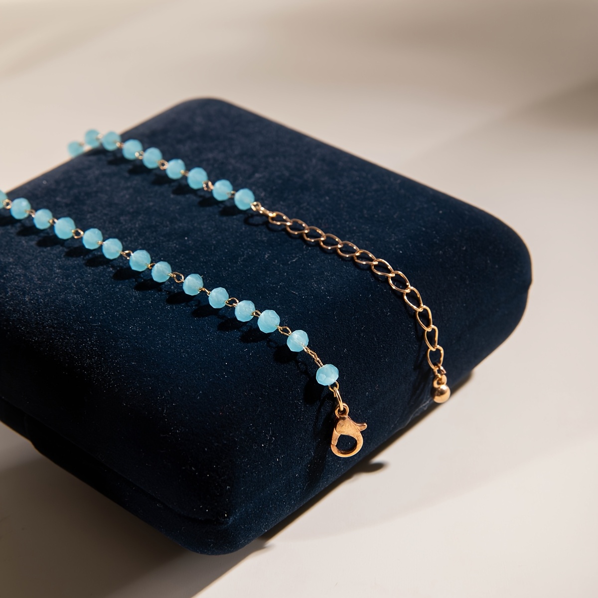 Easy Fashion Black Faux Chain Bead Clavicle Chain, Temperament All-Match Chain Necklace Women