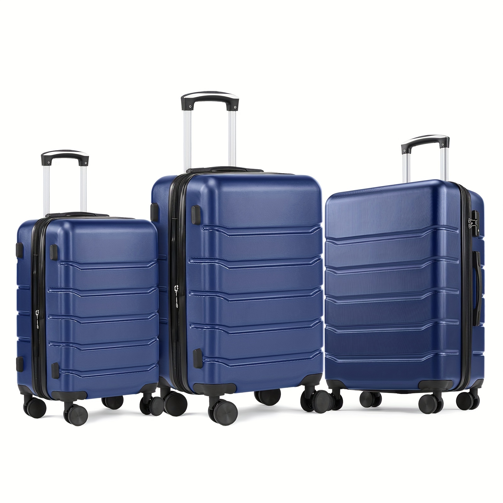 

3-piece Luggage Sets, Lightweight Expandable Rolling Travel Luggage With Tsa Lock Abs Suitcases With Double Spinner Wheels