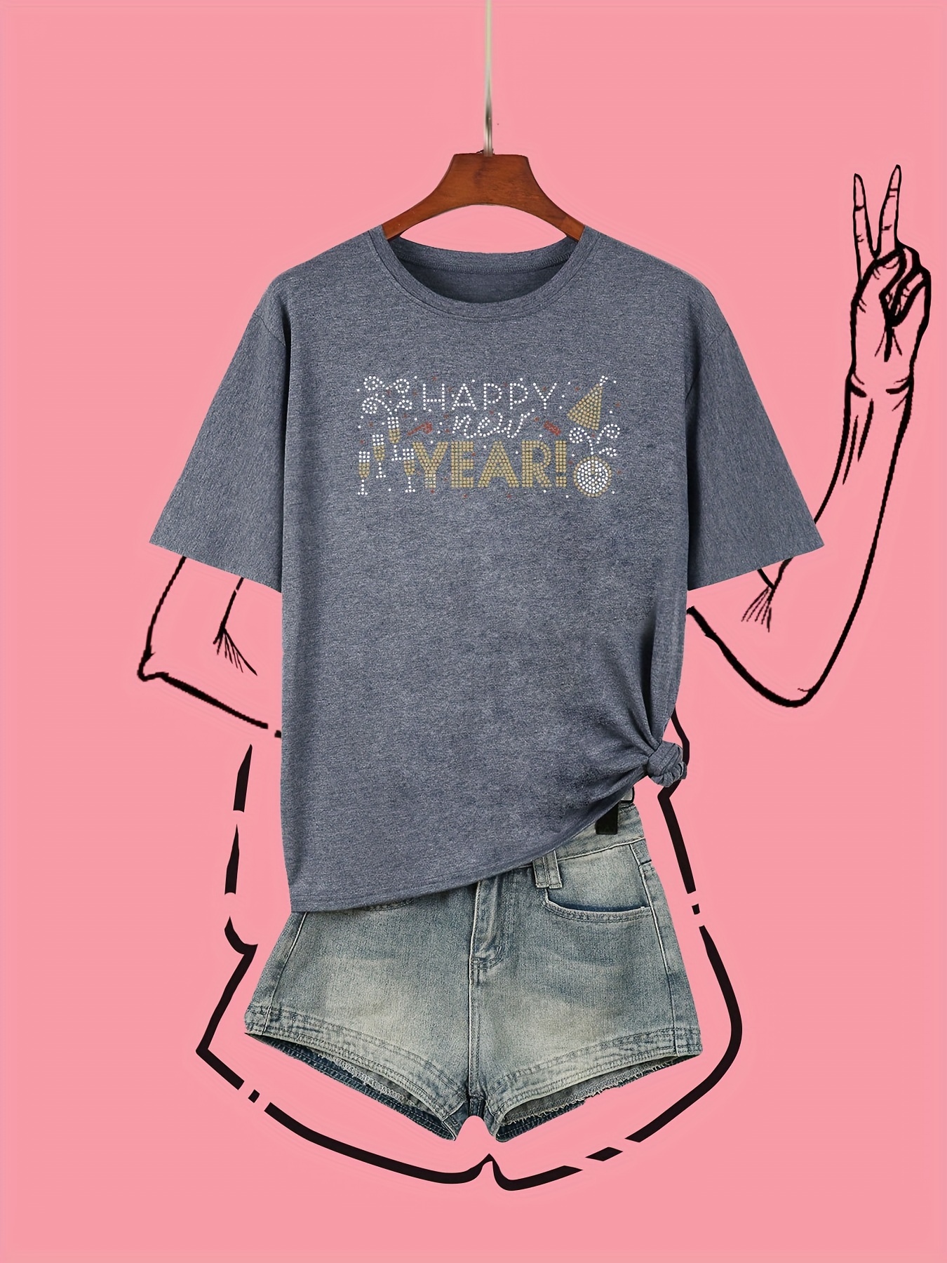 Letter Print T shirt Plus Size Casual Crew Neck Short Sleeve - Temu Canada