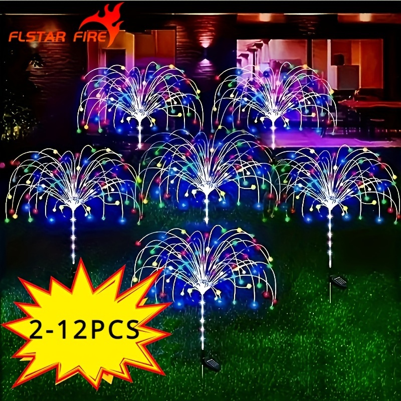 

2/4/6/8/12 Packs 60/90/120/200 Led Diy Lights, 8 Lighting Modes Solar Fireworks Lights, Landscape Lights, Wedding And Wedding Atmosphere Lights, Christmas Decoration