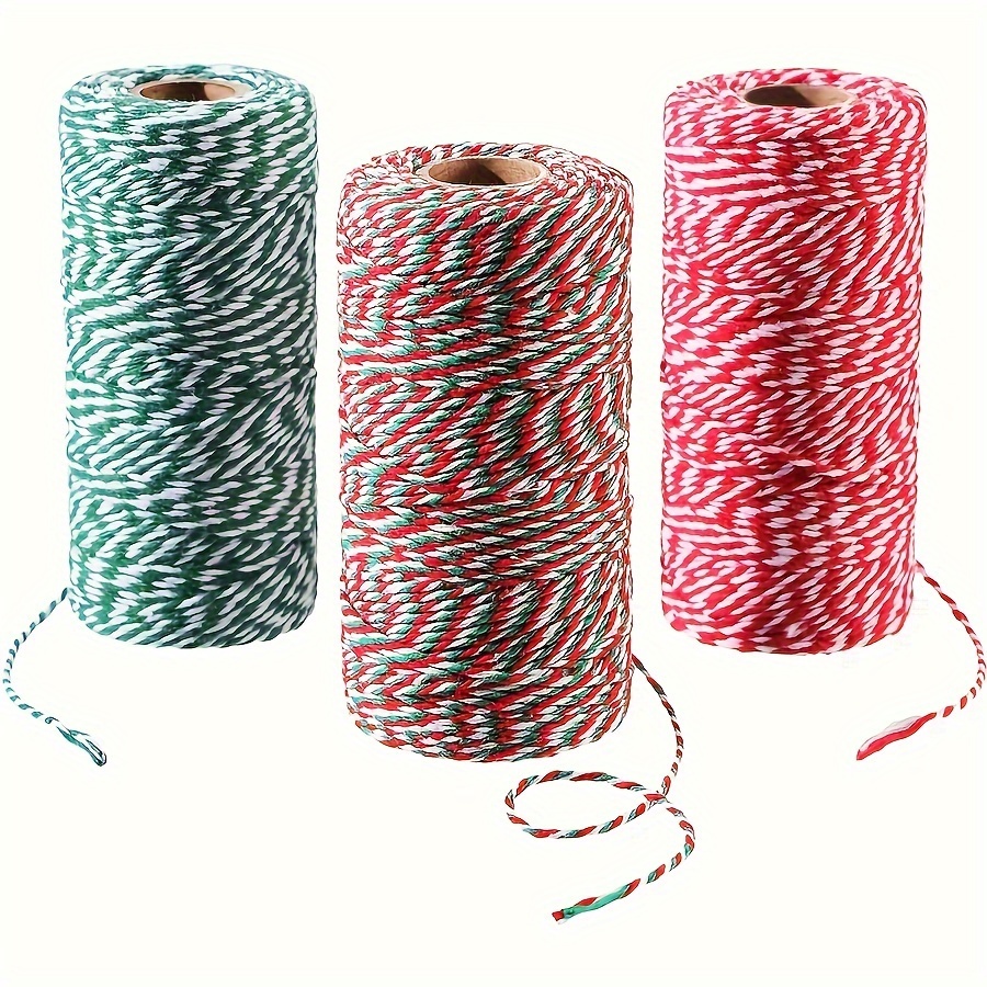 

3pcs 2mm Candy Rope Ribbon For Gift Wrapping, Arts & Crafts, And Christmas Decorations - Supplies