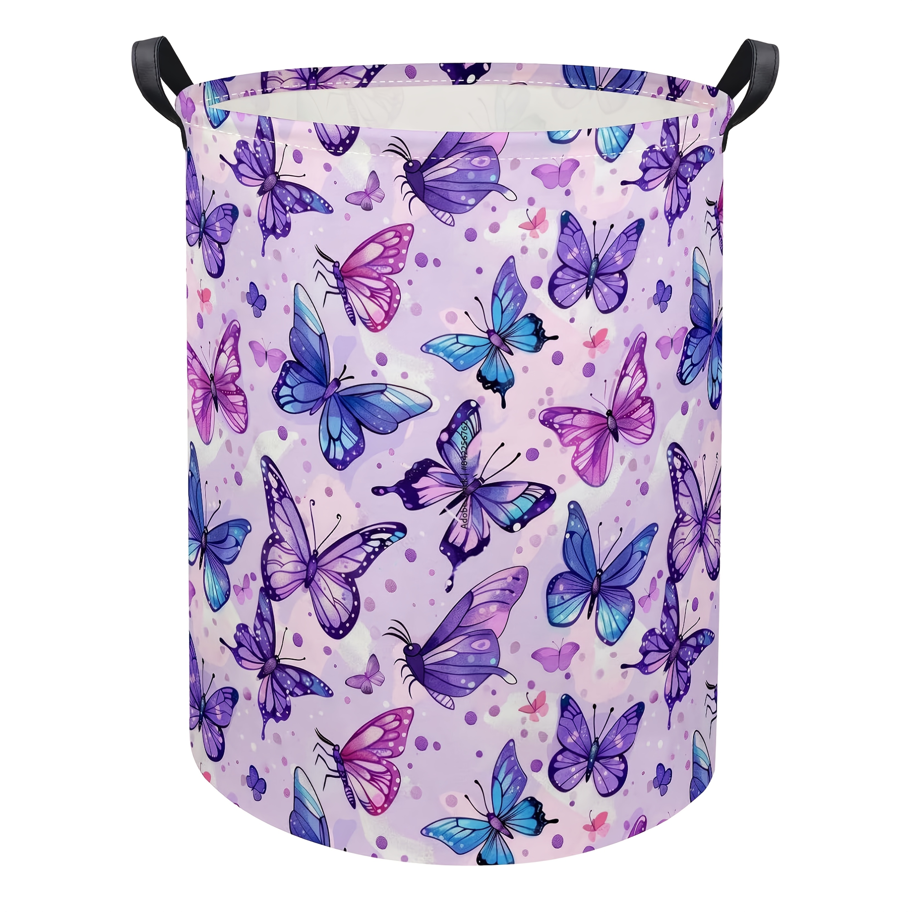 TEMU 1pc, , Panier à linge, Panier Papillon, Jouets Mignons, de Rangement, Organisateur, Décoration de Chambre Papillon (Papillon Violet), Paniers