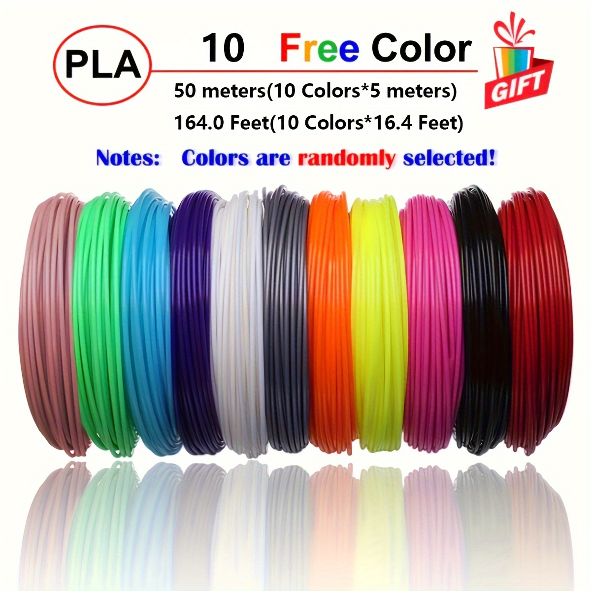 10/16/20/24 Colors Per Pack Pla Filament For 3d Printer And 3d Pen, 5m/16.4ft For 3d Pen, 1.75mm Pla 3d Print Filament, Random Colors