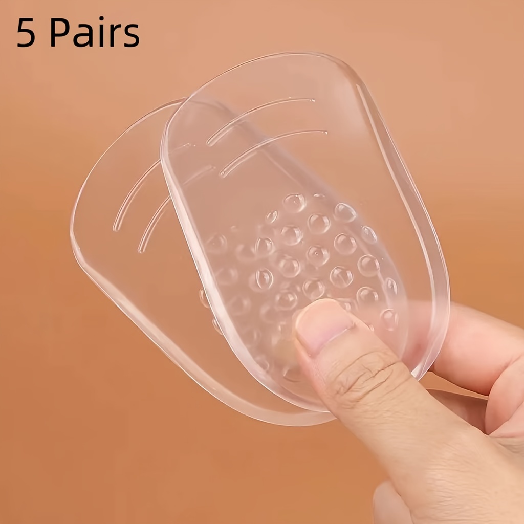 TEMU 3/5 Pairs Of Soft Silicone Heel Pads For Shoes, Thickened And Shock-absorbing For Men And Women