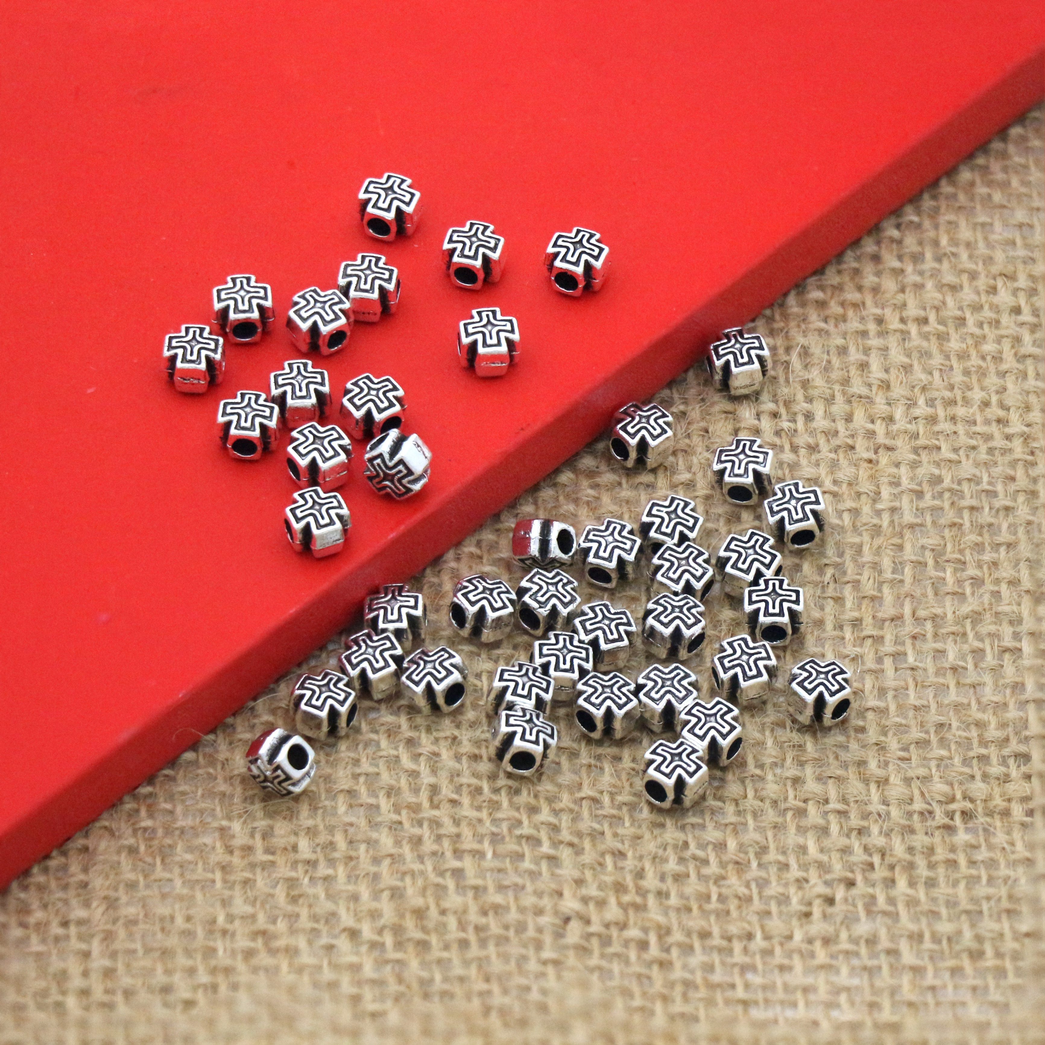 60pcs lzsilvery antique silvery cross beads   alloy 6 2x6mm l1766 religious jewelry making supplies for   prayer beads and spiritual accessories spiritual jewelry making elegant bead design durable   alloy cross beads for rosary bead beads for jewelry jewelry materials