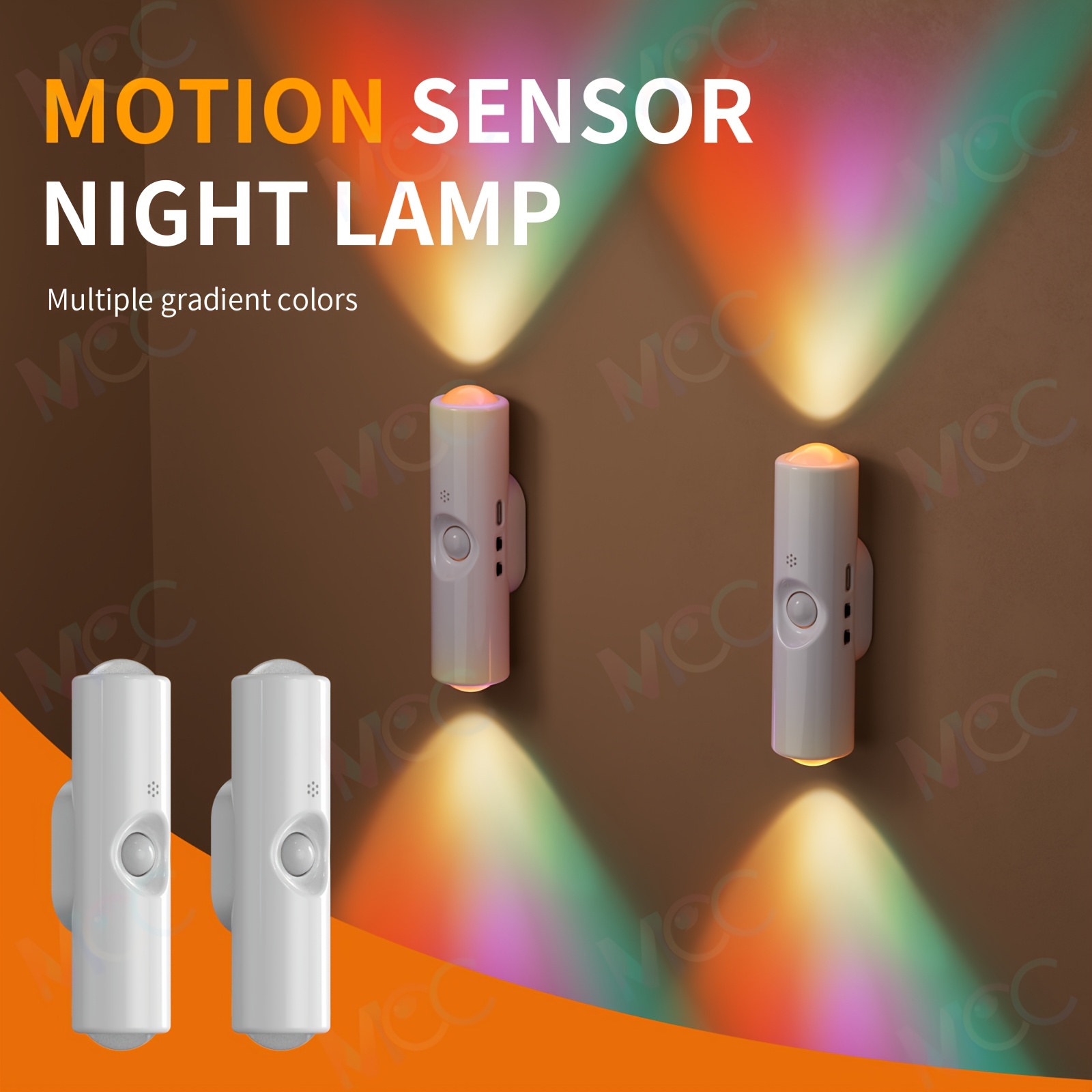 led magnetic night light dual voice motion sensor 9 colors with dimmable brightness 665mah long magnetic installation hallway bedside and storage room ambient lighting Product details 2