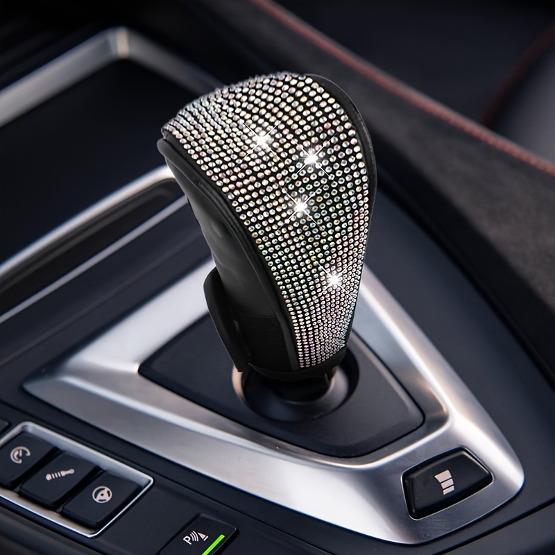 TEMU Cache-pommeau de de vitesse de voiture brillant, capuchon de pommeau de de vitesses automatique avec strass en cristal scintillants, pour femmes