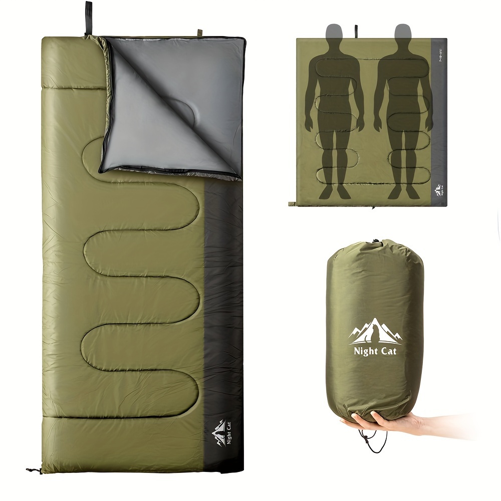 Image of Night Cat Camping Sleeping Bag For Adults Portable Lightweight Backpacking Hiking Traveling Indoor Outdoor Switch To A Quilt Or Blanket