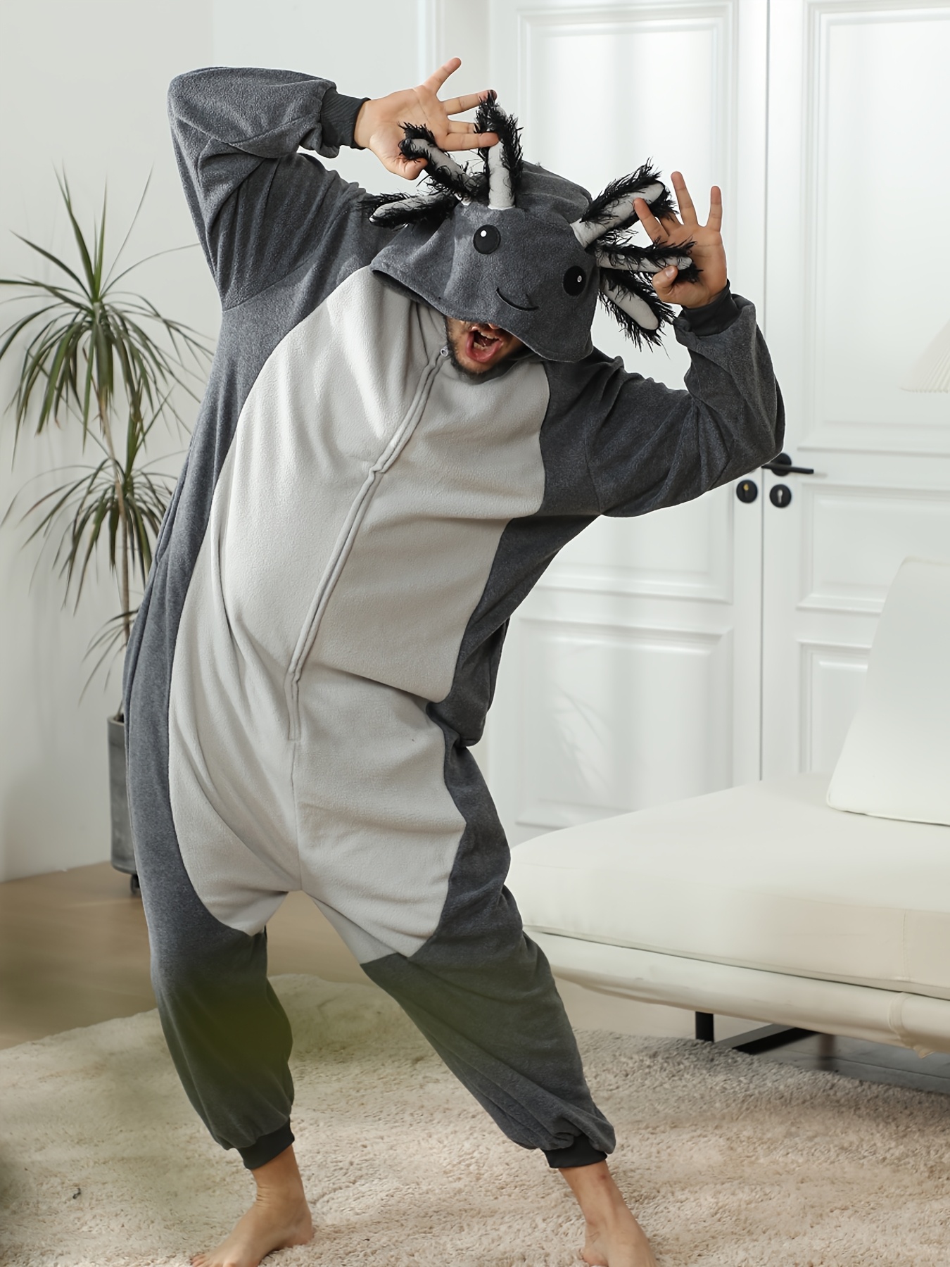 Men's Cartoon Jumpsuit Sleepwear, Cozy Gift