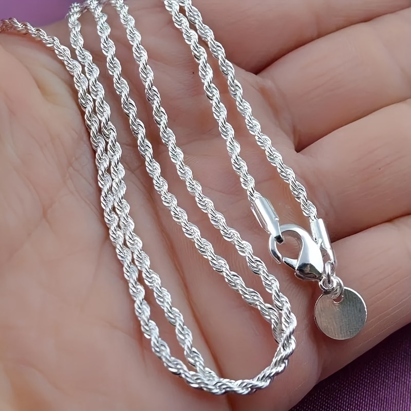 

Sterling Silver Chain Necklace, Hip Hop, Basic Chain, Ladies Fashion Jewelry Accessories