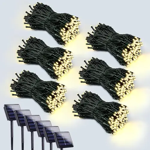 1 6pack 40ft solar led string fairy lights outdoor solar led christmas tree lights with 8 lighting for xmas wedding party garden decorations mothers day gifts lights
