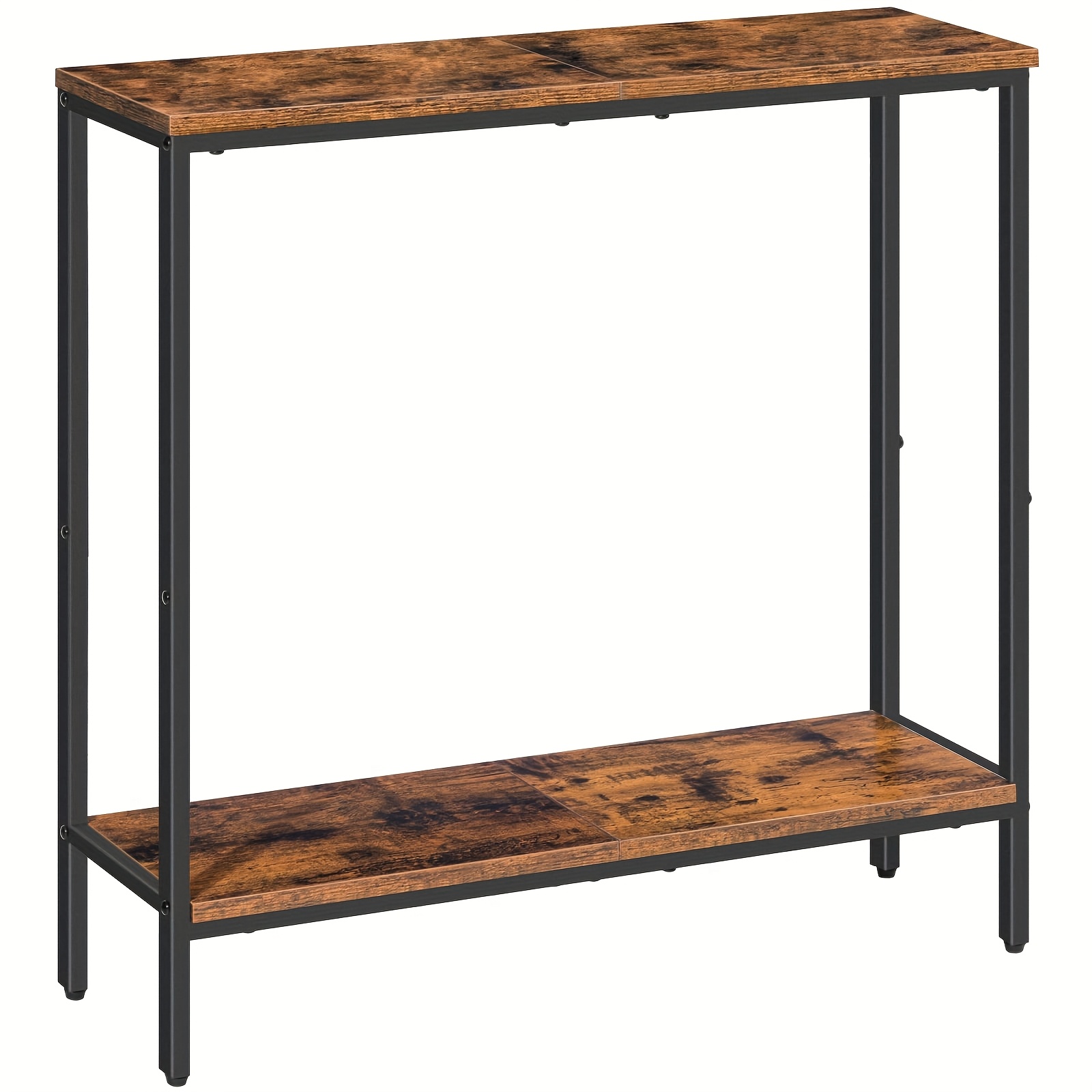 Image of Country Brown And Black, Inch Narrow Console Table, Small Sofa Table, Entryway Table With Shelf, Side Table, Display Table, Suitable For Hallway, Bedroom, Foyer, Living Room