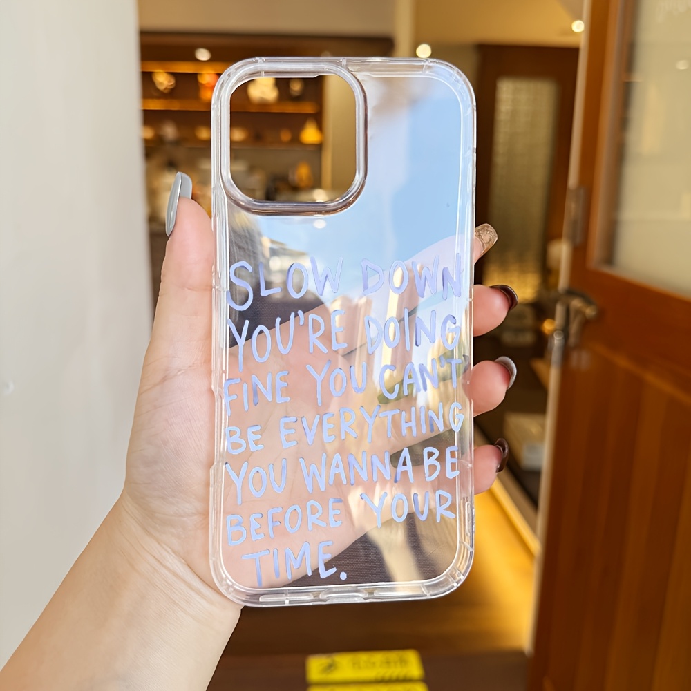 TEMU Inspirational Quote Aesthetic Clear Phone Case Cover For Iphone 16 11 12 13 14 15 Pro Xr Case Inspirational Gifts For Women Men
