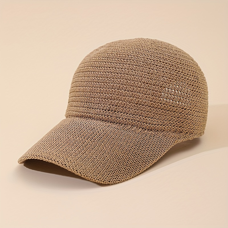 TEMU Knit Baseball   For Women - Adjustable, Lightweight & Sun Hat Hollow-out