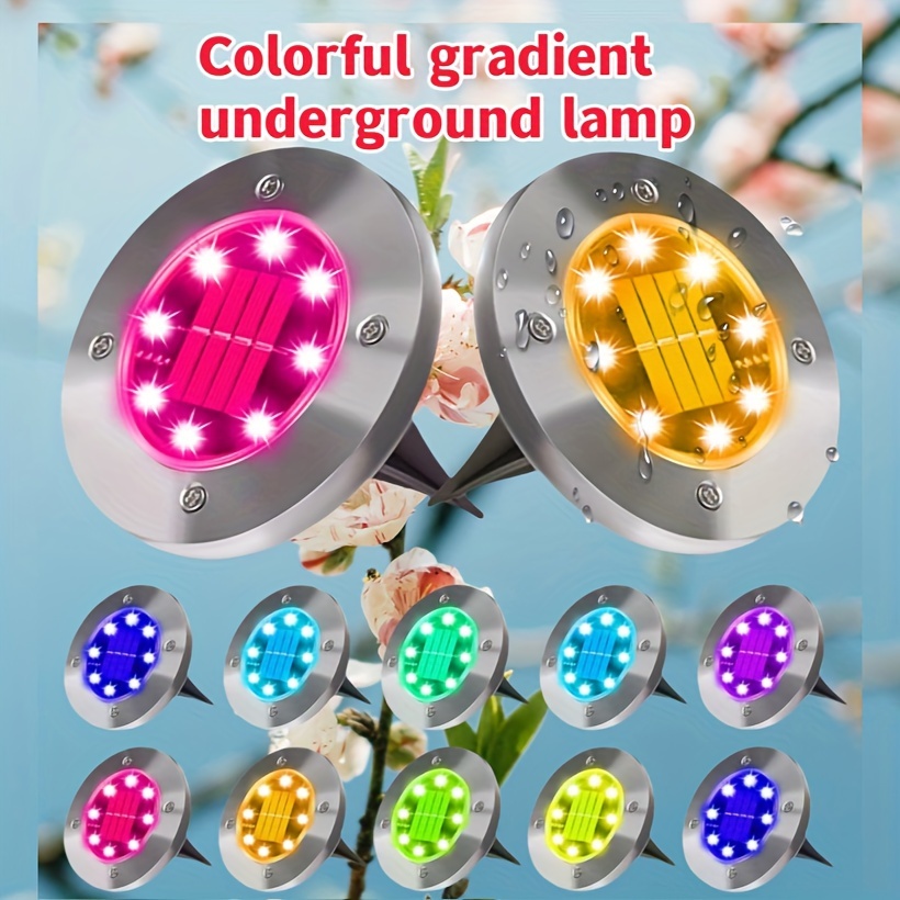 

12 Solar Outdoor Buried Lights8 Led Solar Panel Lights Outdoor Solar Floor Lights Garden Buried Lights, Landscape Lighting, Suitable For Lawns, Courtyards, , Patios,