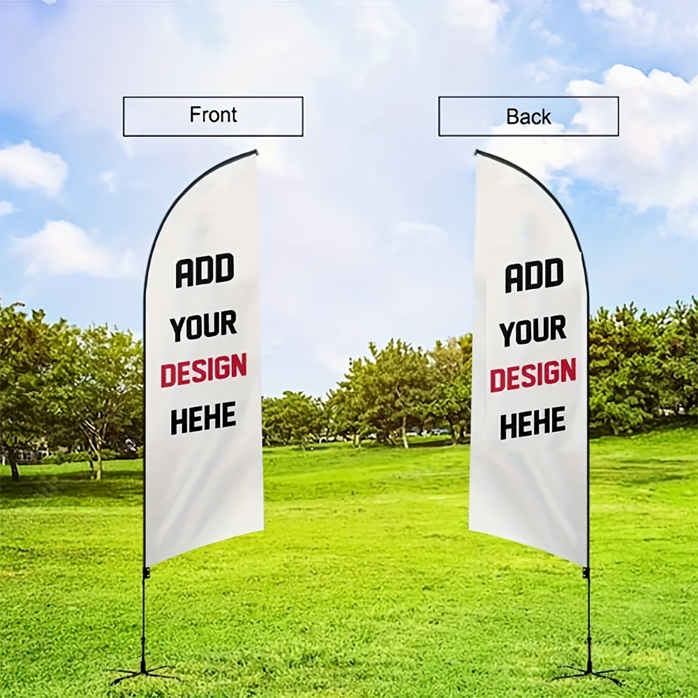 

Custom Double-sided Printed Knife Flag - Personalize With Or Text, Polyester, Business Events & Outdoor Decor, 50x200cm