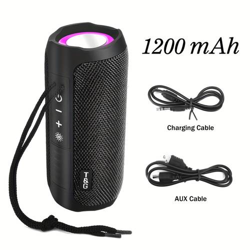portable tg227 wireless speaker with led light bass subwoofer column boombox stereo loudspeaker support fm tf