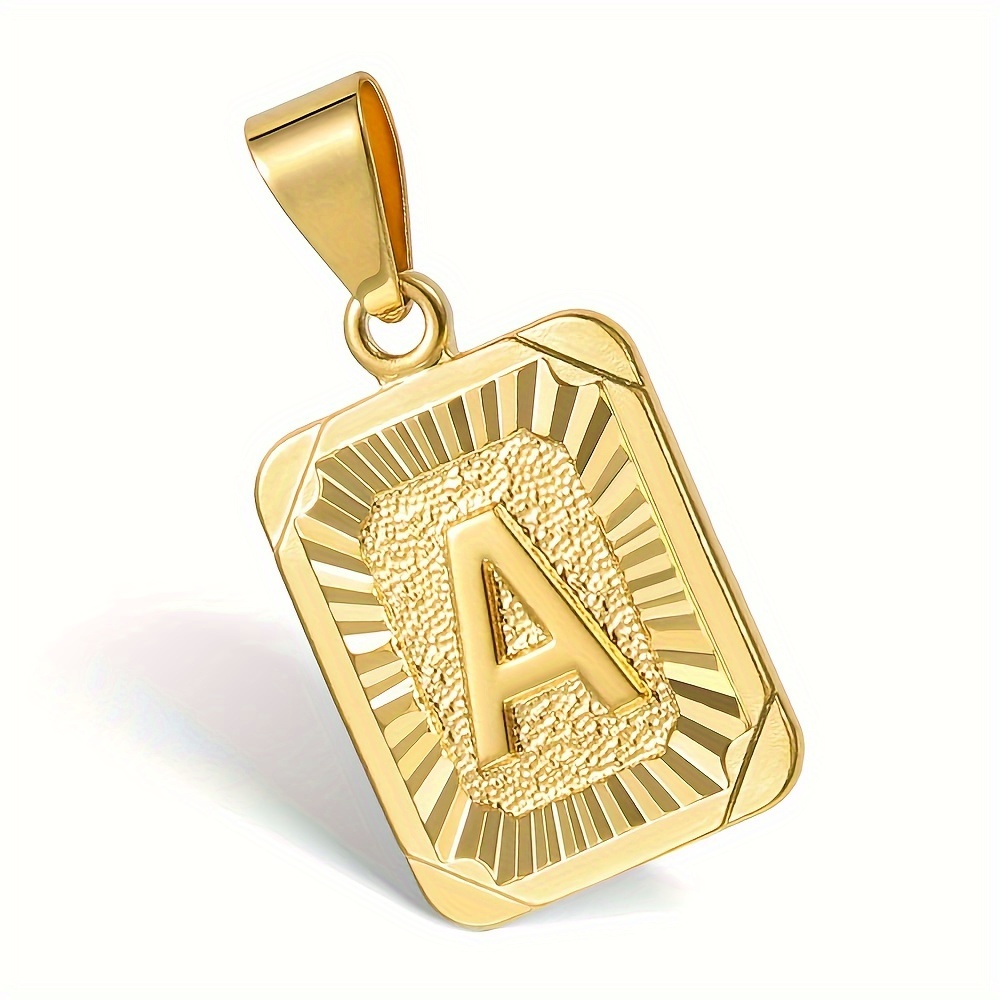 TEMU A-z Pendant Letter Necklace For Men Women Stainless Steel Curb Cuban Chain Fashion Jewelry