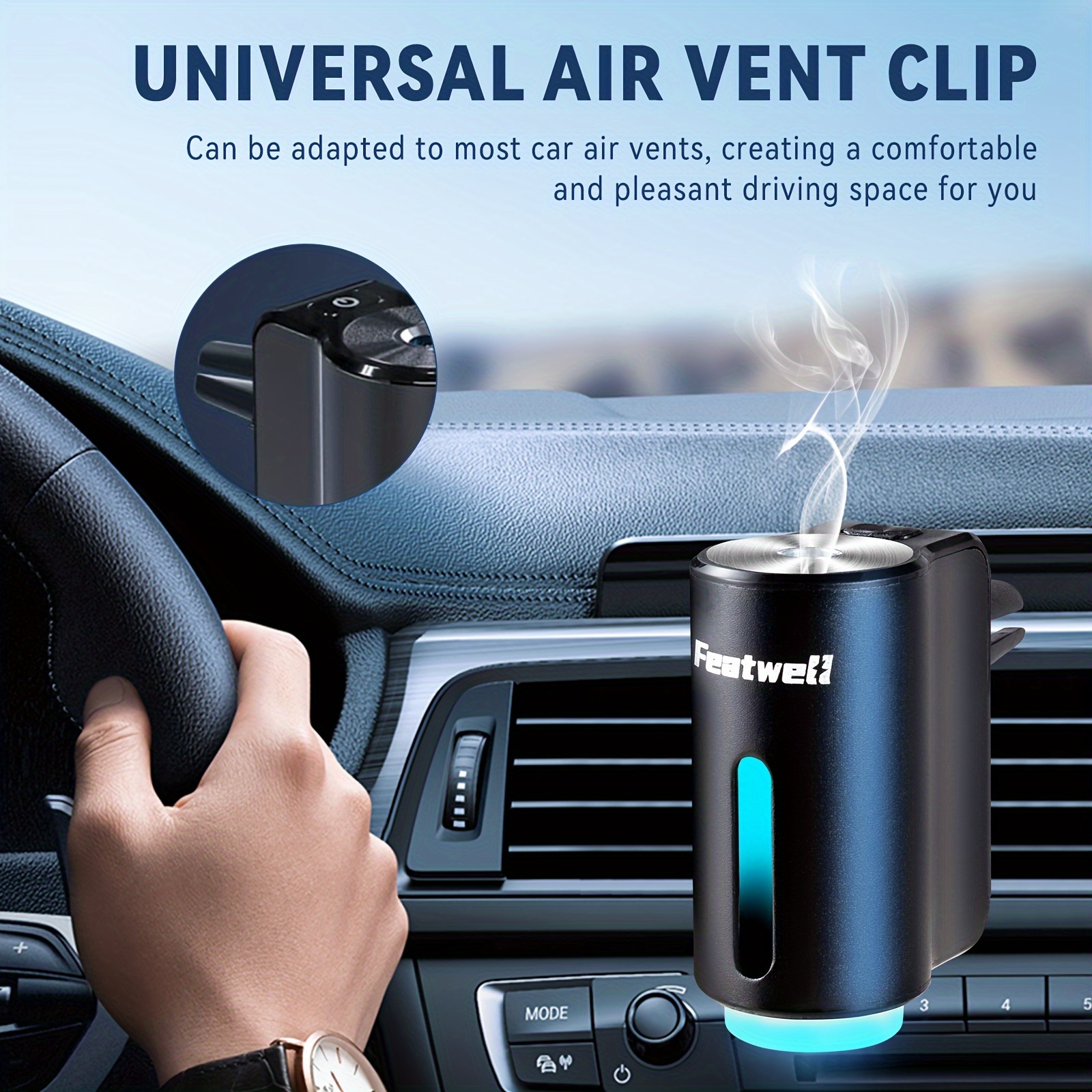 

2pcs Smart Car Air Aromatherapy Diffuser, Fragrance Car Air Fresheners With 3 Adjustable, Humidifier Essential Oil Diffuser For Vehicle