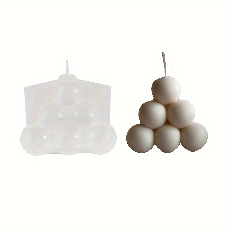 3d Pyramid Candle Mold Bubble Triangle Candle Molds Geometric Spherical Sphere Mold For Resin Casting Balls Aromatherapy Crafts Making Boho Style Home Decor Plaster Clay Ornament