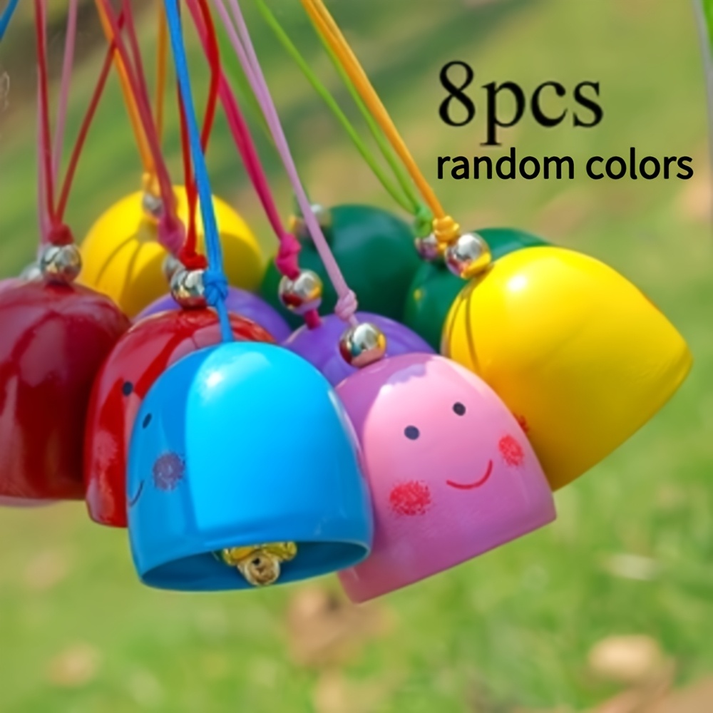 TEMU 8pcs Random Color Wind Chimes, Metal Material With Special Lanyard Additions, Clear And Pleasant Sound, Solid And Durable , Assembled , Outdoor