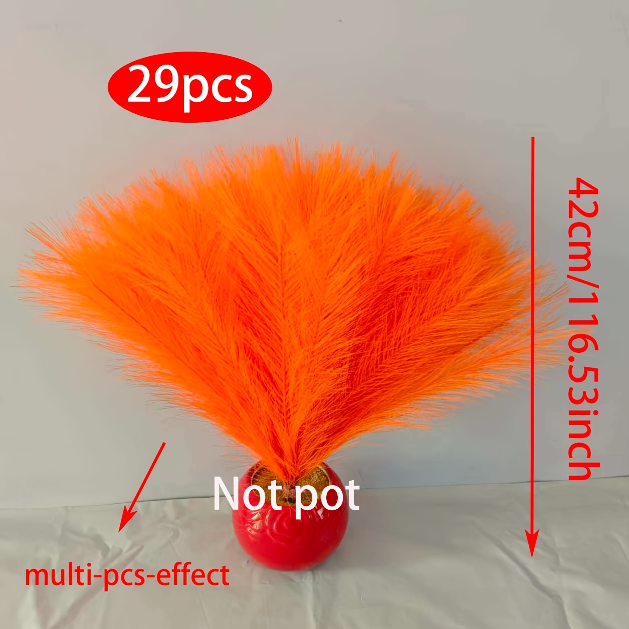 TEMU 29pcs High-quality Autumn Faux Artificial Reed Pampas Grass, Outdoor Artificial Greenery, Suitable For Indoor/outdoor, Garden, Patio, Courtyard,