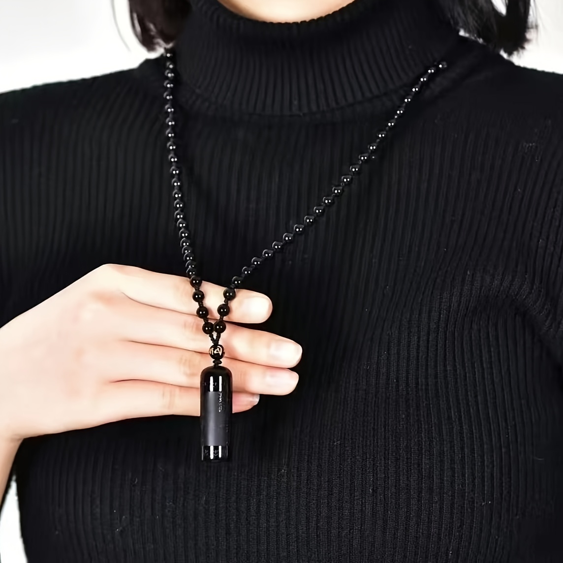 Unisex Vintage Style Engraved Chinese Characters Pendant Necklace