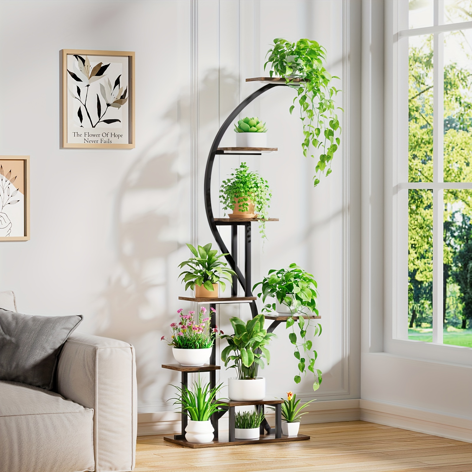 

Your Indoor Greenery: 8-tier Led-lit Metal Plant Stand, 65" For Indoor Plants, Displays In Living Rooms, Patios &