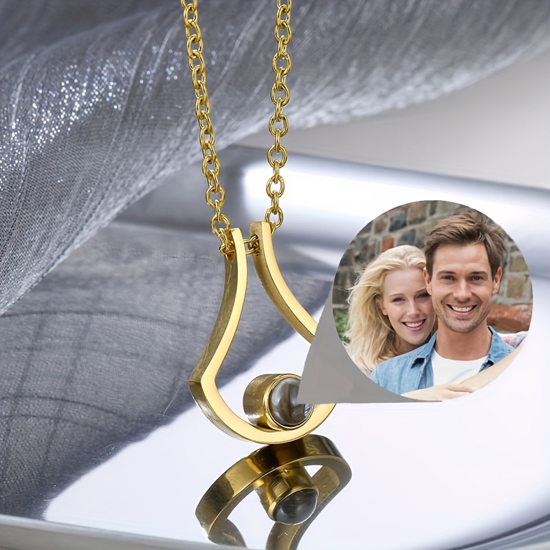 custom photo projection necklace men 316l stainless steel u Temu