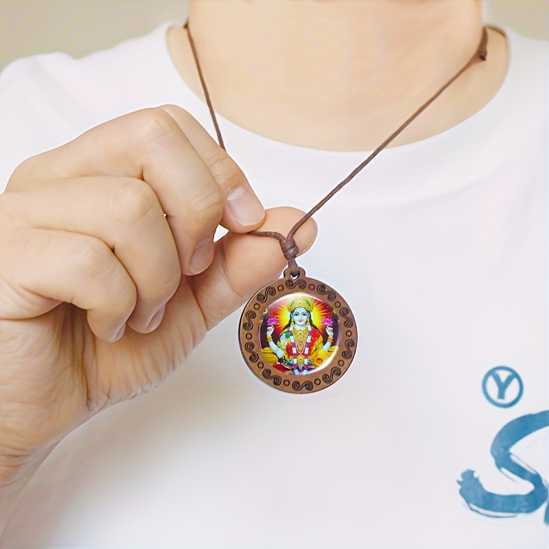 Wooden Necklace Pendant, Circular Design