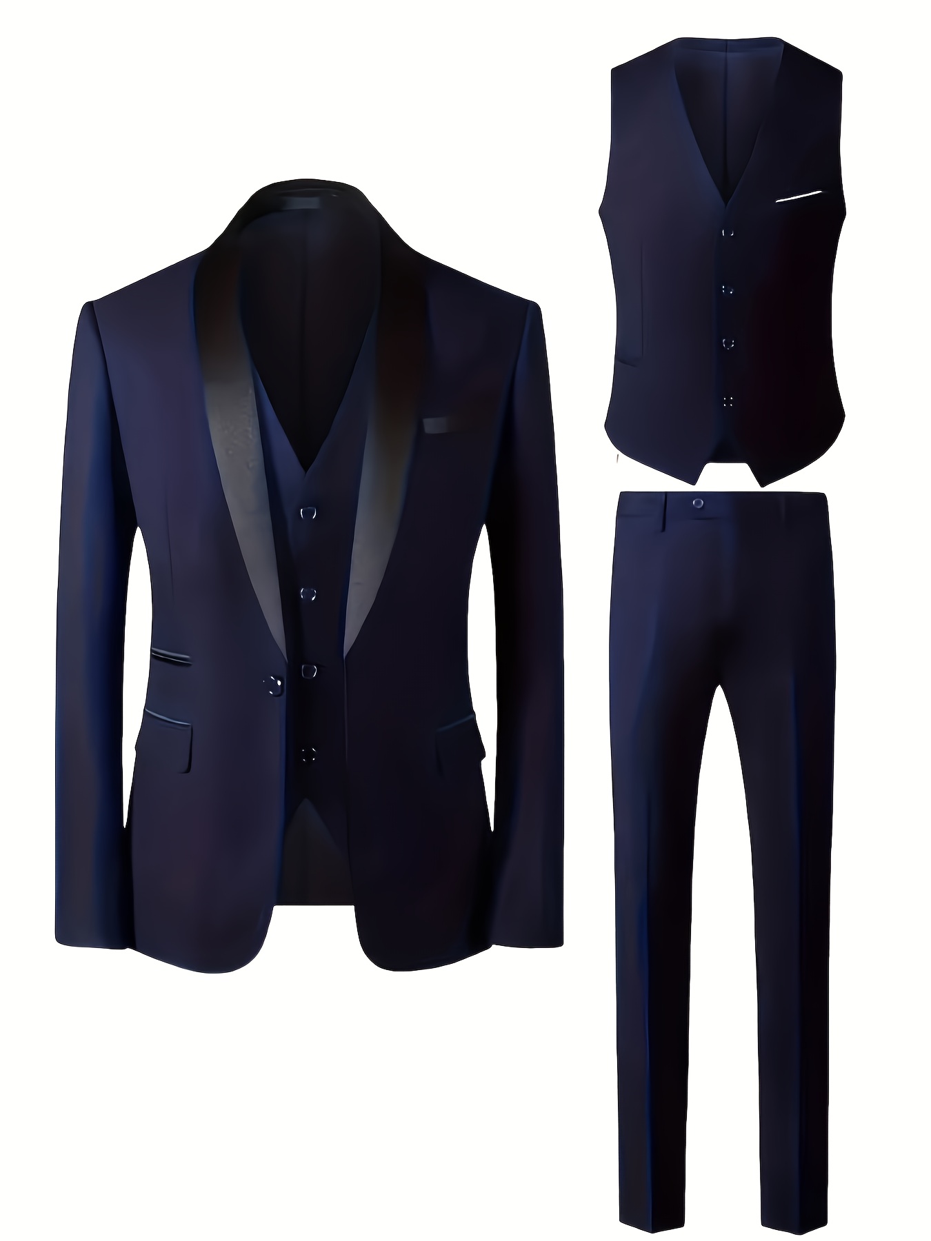 Men'S 3pcs Suit, Including a Blazer, Vest, And Trousers, Stylish And High-Quality.