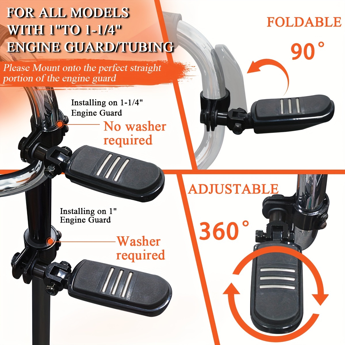 1.25 Engine Guard Bar Highway Foot Pegs Footpegs Fit For Harley Touring