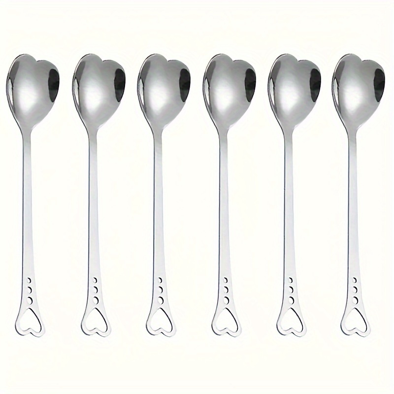   heart shaped stainless steel spoon   coffee desserts tea ideal gift for     details 8