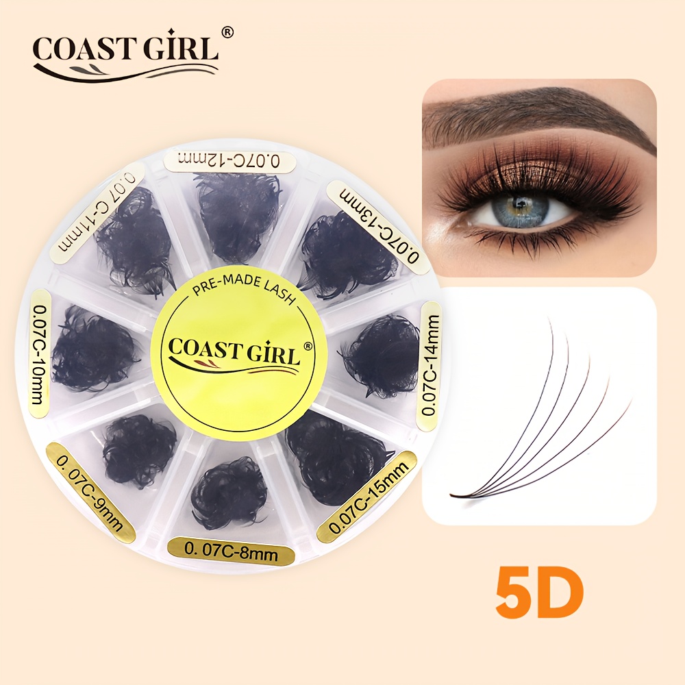 0.07mm 1000 Fans Premade Eyelash Extensions, Mixed Length 5d-12d, C/d , Natural And Doll Style For Salons, Long-lasting, Comfortable Wear, Single Box