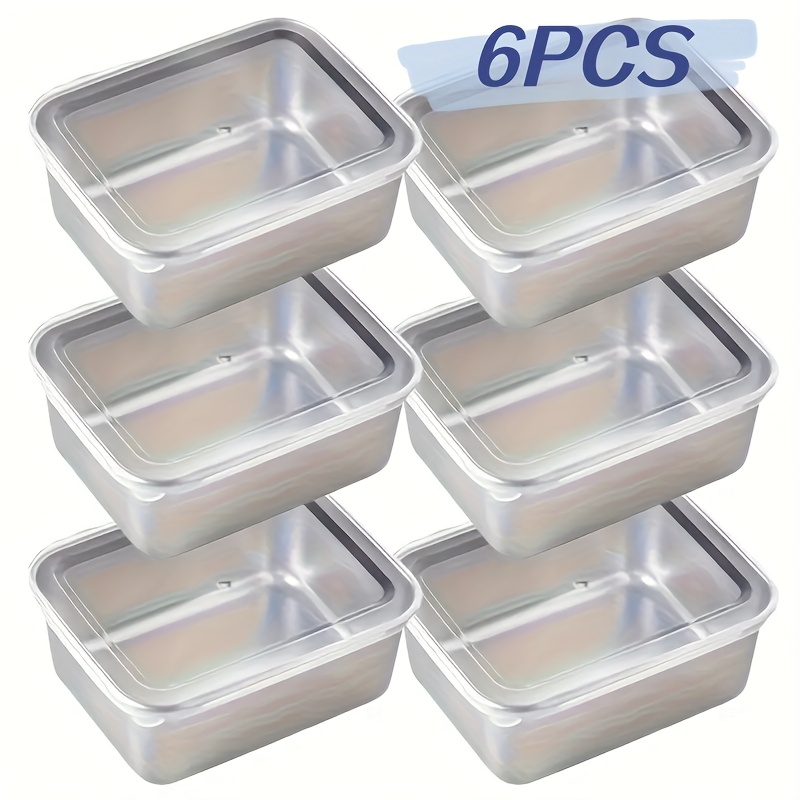 E-shop 5-teiliges Edelstahl-Lebensmittelaufbewahrungsset, quadratisch, manueller Deckel, handwaschbar, leicht , ideal für Meal Prep Outdoor-Picknicks,