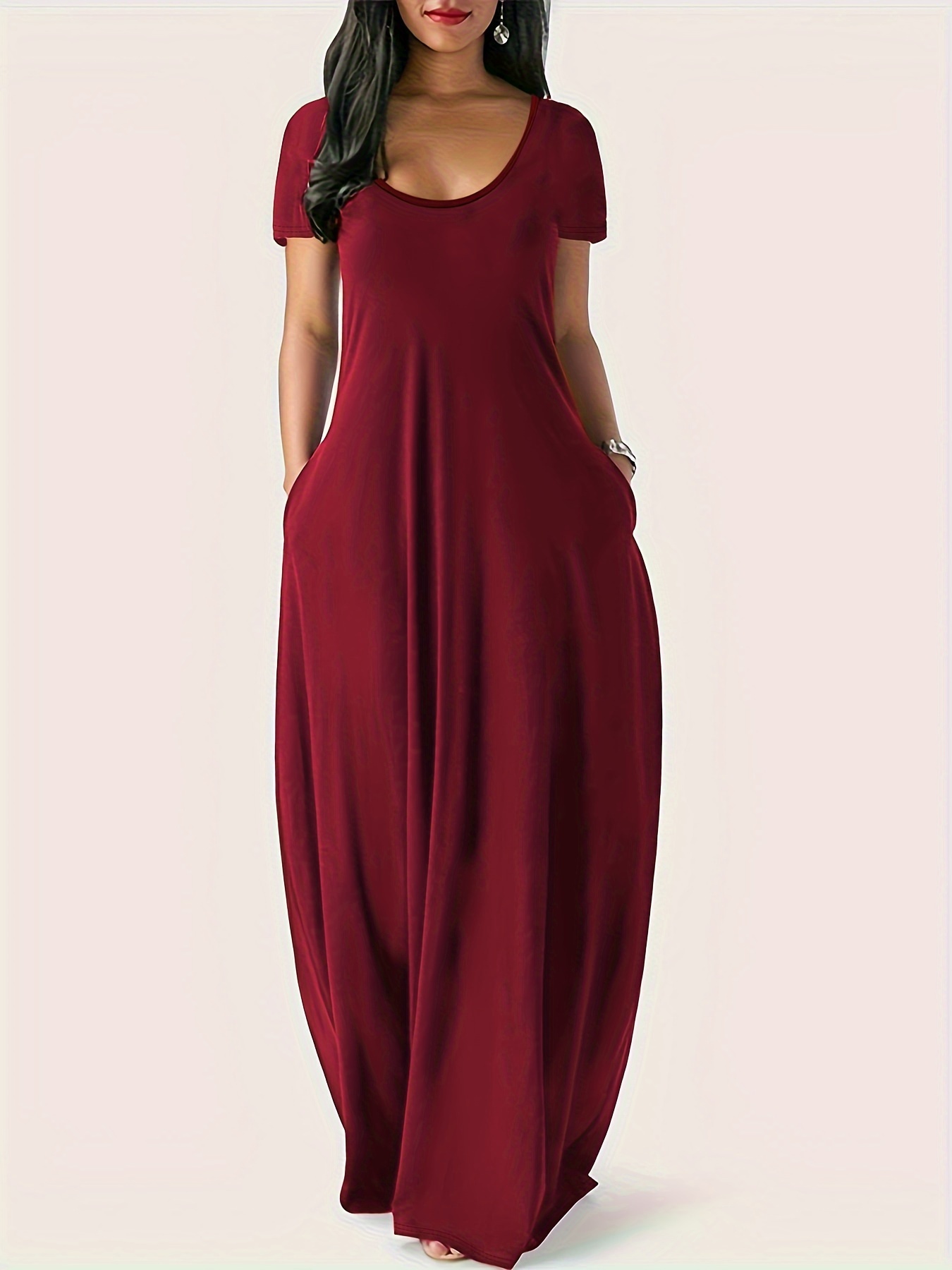 plus size new arrival plus size womens solid color dress