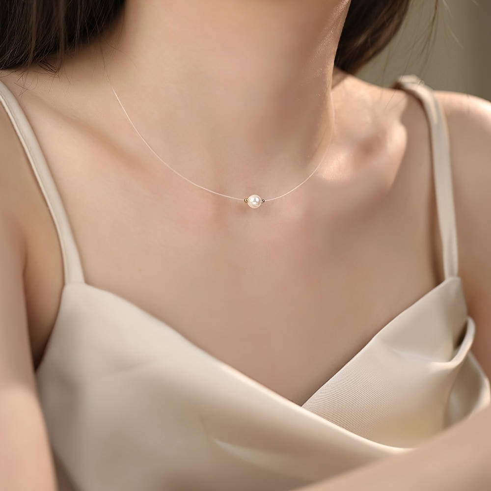 1pc/set Elegant And Exquisite Pearl Pendant Necklace, Suitable For Women' Wear
