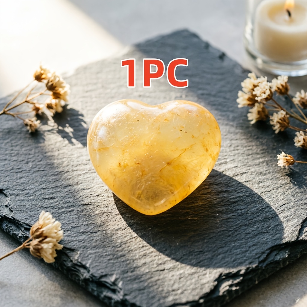 TEMU Natural Topaz Heart-shaped Stones - Smooth Transparent Glossy Suitable For Valentine's Day, Mother's Day Gifts, Jewelry Making, Gemstones For