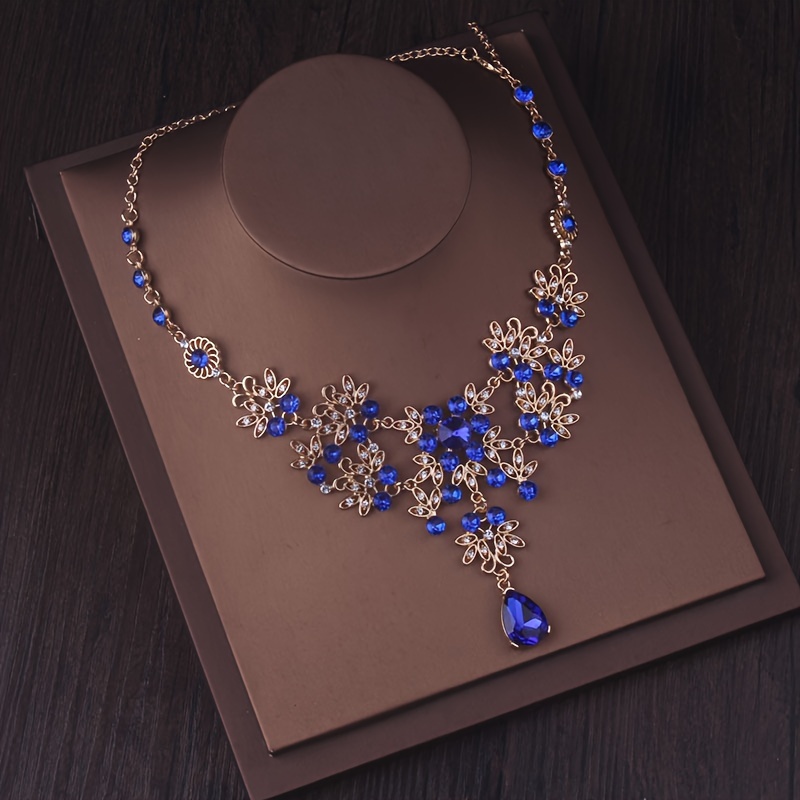 high end atmosphere bridal jewelry women necklace earrings Temu
