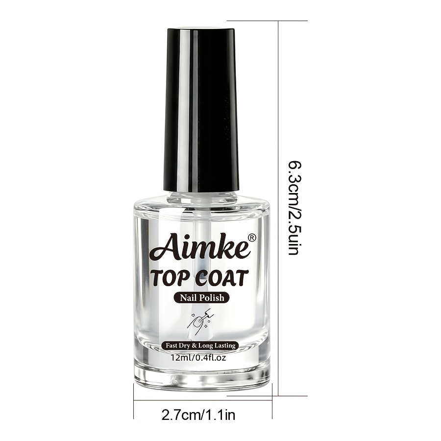 12ml Clear Quick- Coat – Fast-drying Clear Nail Polish For High-gloss, Long-lasting Manicure Effects, Resistant To Chipping And Fading