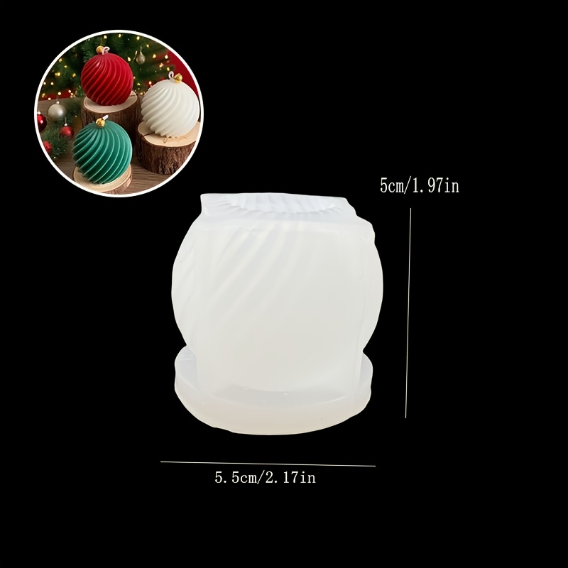 Image of Resin Silicone Molds Are Used For Striped Christmas Balls, Suitable For Making Resin, Candles, And Plaster. Are Perfect For Home Decor, Tree Ornaments, Gifts, And Christmas Decorations