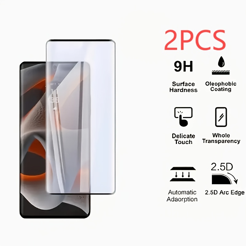 

2pcs Tempered Glass Screen Protectors , Smooth, High- Transparent , -resistant Coating, Touch, Automatic 2.5d Curved , With Complete .