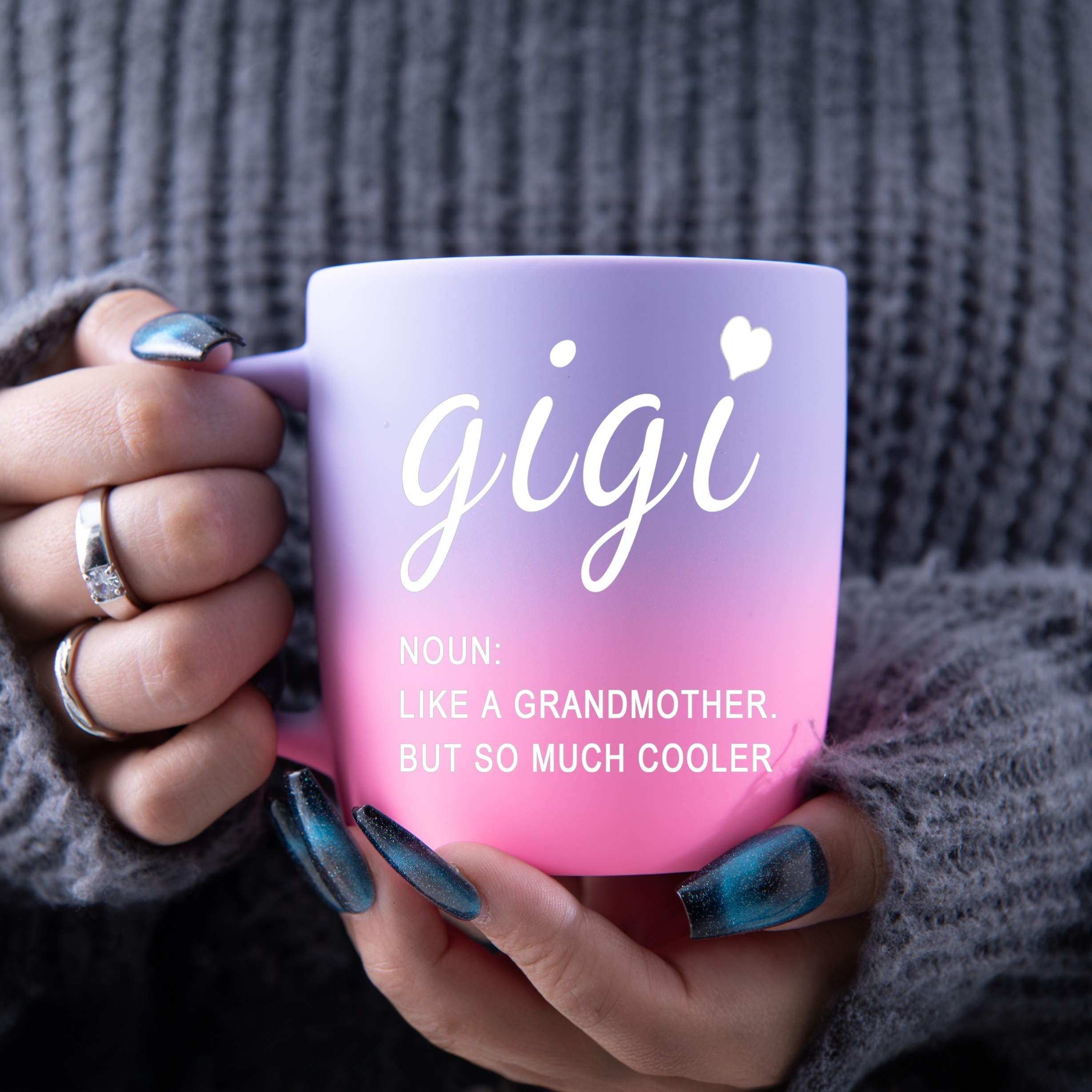 1pc gigi gradient color coffee mug 11oz ceramic coffee cups water cups for grandma summer winter drinkware birthday gifts holiday gifts mothers day gifts