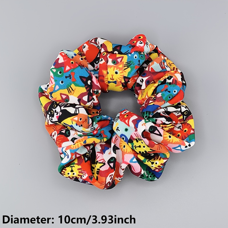 E-shop 1 Stylische und süße Haargummi mit vielen Katzen-Print, hochelastisch und strapazierfähig, Haarverzierung, Haargummi, Kopfbedeckung und