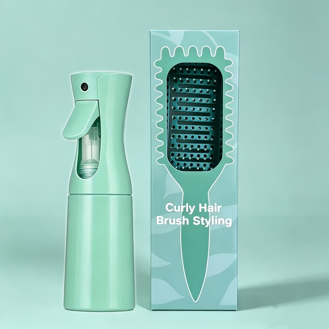 Image of Gift Box 3pcs Set, Packed -shaped Comb, Including Fashionable Packaging, -shaped Hollow Comb, 200ml Spray Bottle, Fashionable Hair Styling Set