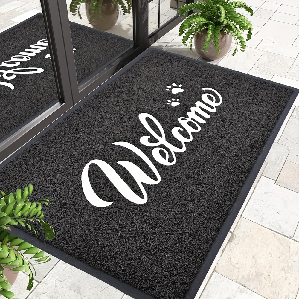 Image of Welcome Doormat, Heavy-duty Non-slip Indoor/outdoor Doormat For Front Door Entry, Outdoor Mat For Home Entry Floor, Easy To Clean, Doormat, Black