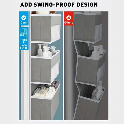 6-Tier Over-the-Door Organizer - Swing-Proof, Flexible Storage Solution for Bathroom, Bedroom & Baby Essentials