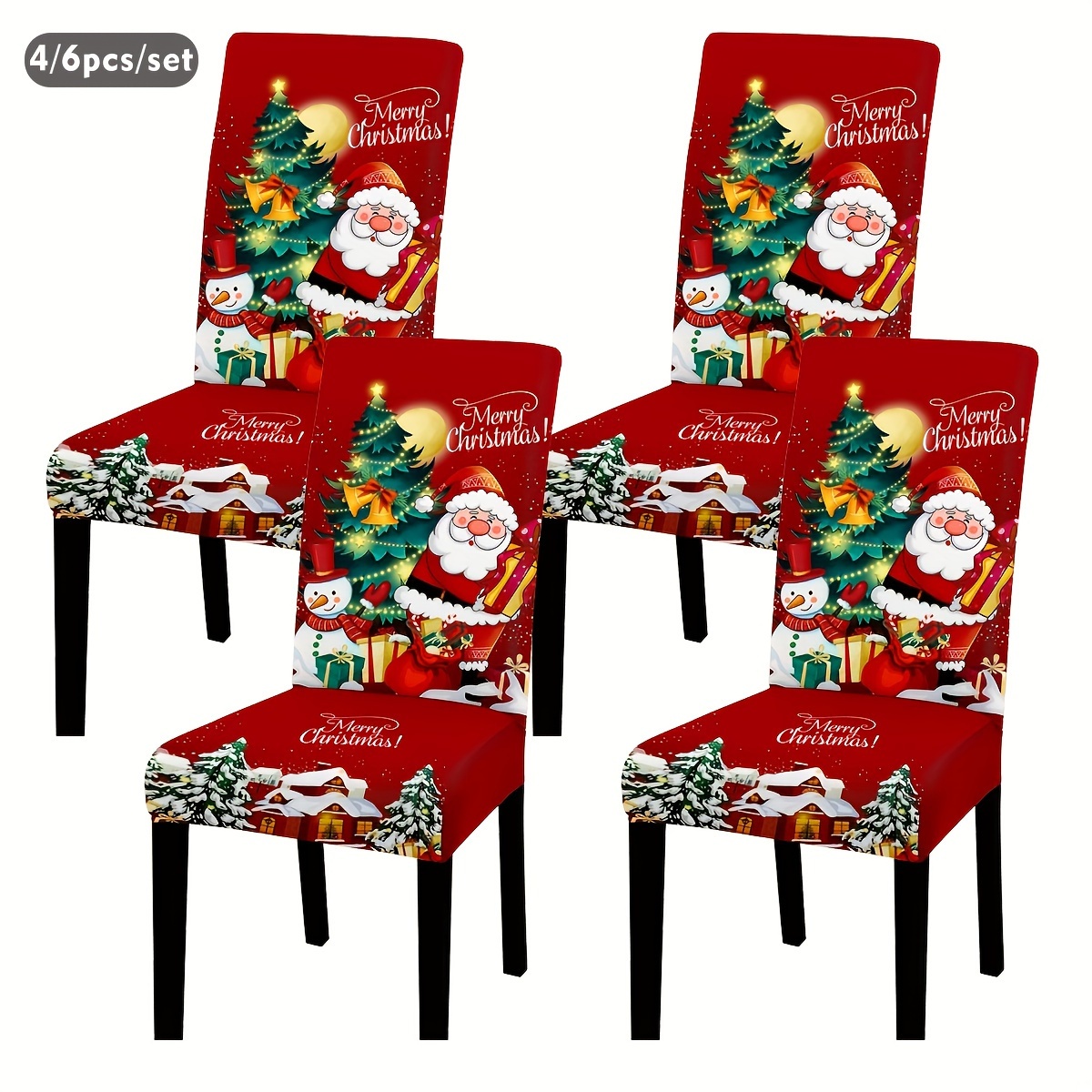 Due coprisedie natalizi grigi e rossi a forma di Babbo Natale, coprisedie decorativi, coprisedie a forma di cuore, set di coprisedie per feste. | Leroy Merlin