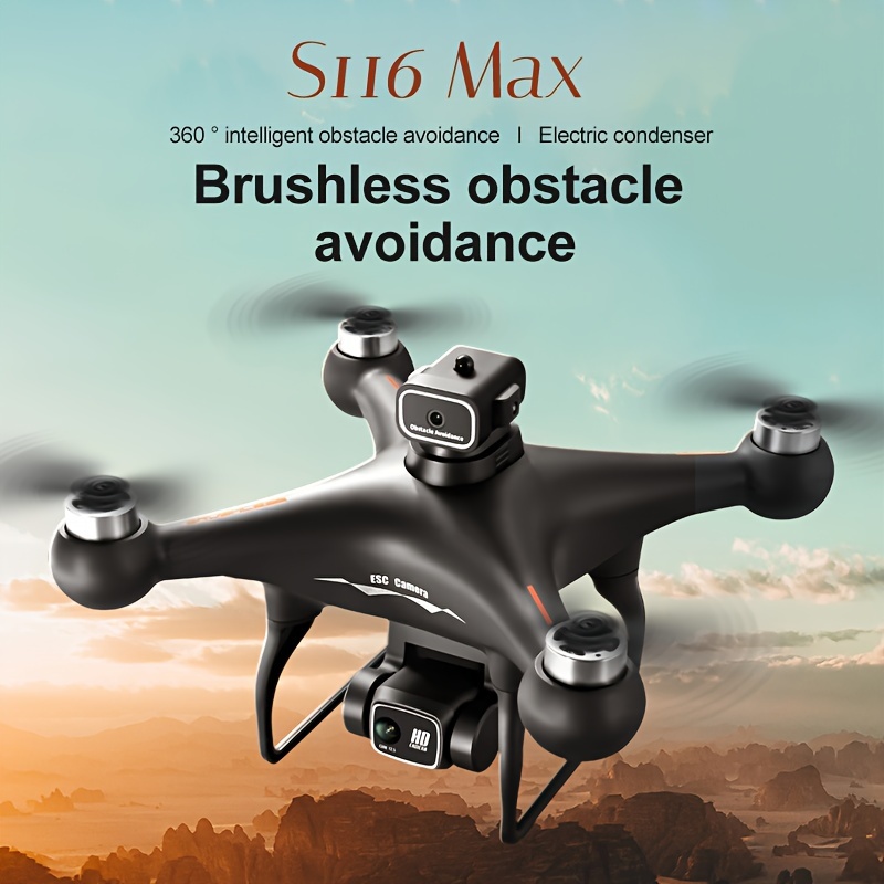 

S116 Brushless Remote Control Drone Dual Camera 1 Battery Esc Camera, Mode, 360° Intelligent Infrared Obstacle Avoidance, Flight, Wifi Fpv Halloween Christmas Gifts